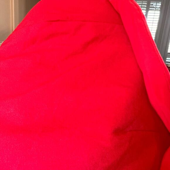 Red Peplum Sheath Cocktail Dress V Neck Sleeveless Size 10 Badgley Mischka - Picture 7 of 7